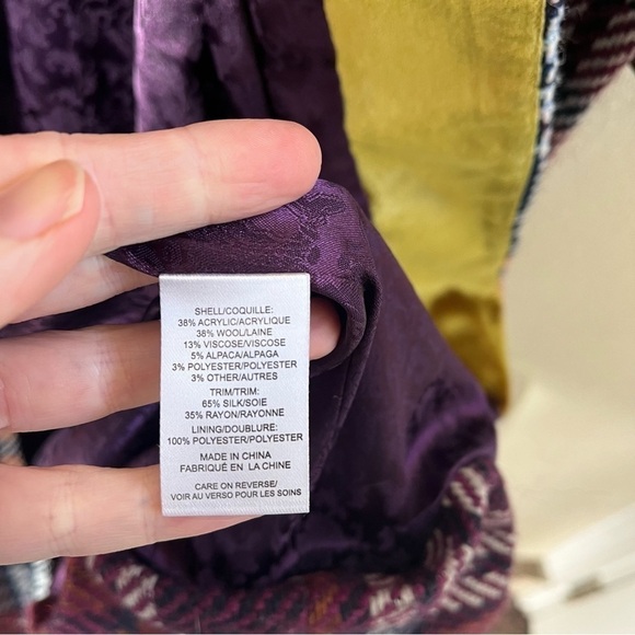 DIVINE HERITAGE *Rare* Plaid and Yellow Velvet Cloak Trench Peacoat - Picture 10 of 11